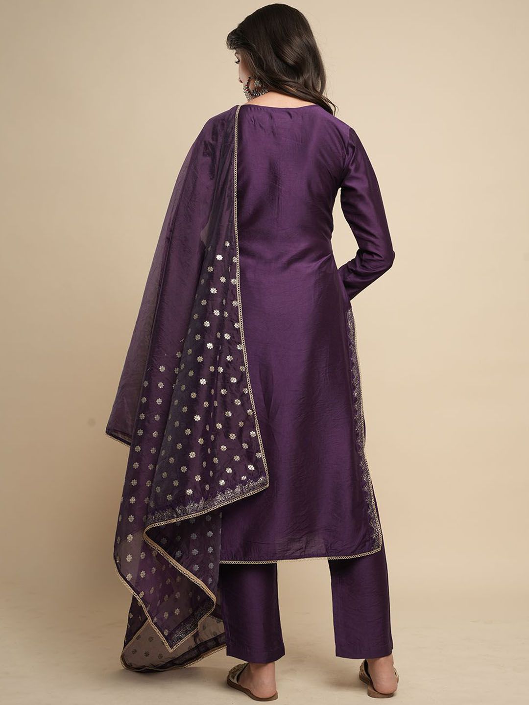 Indyancart SN Women's Ethnic Motifs Printed Kurta with Trousers & Dupatta