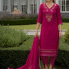 Dhiyona VA Women'sFloral Embroidered Thread Work Straight Kurta With Trousers And Dupatta