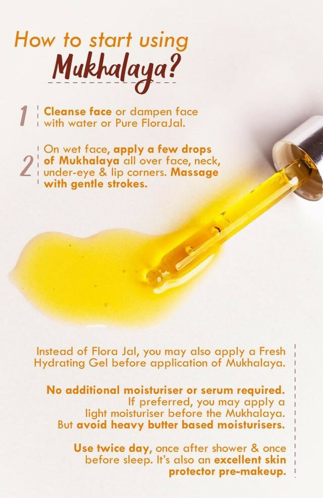 Nat Habit Pure Turmeric Rosehip Mukhalaya Face Oil bottle with dropper, natural face oil for skin nourishment and glow.