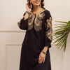 Indyancart IE Women Embroidered Regular Thread Work Kurta with Palazzos