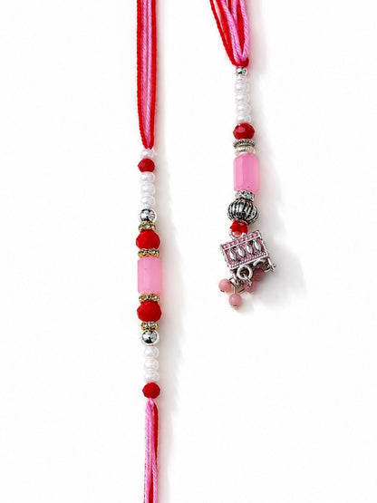 Anouk Set Of 2 Artificial Beads Jhumka Design Bhaiya Bhabhi Rakhi With Roli Chawal