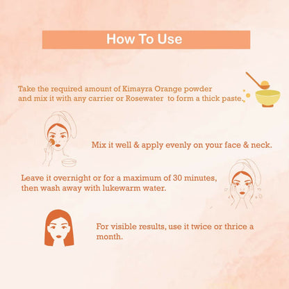 Kimayra Natural Orange Peel Powder Face Pack For Youth Glowing Skin & Reduces Scars