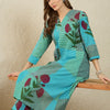 Dhiyona IE Printed V-Neck Three-Quarter Sleeves Pure Cotton Tunic And Trousers