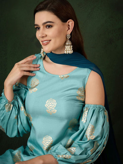 Indyancart SN Women's Printed Straight Kurta Set