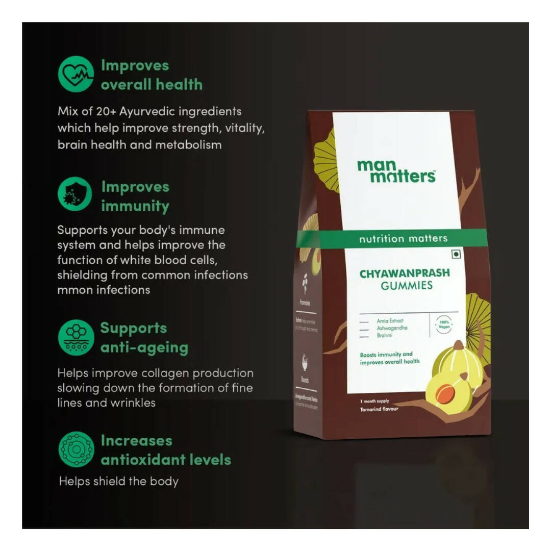Man Matters Chyawanprash Gummies With Amla, Ashwagandha, Brahmi