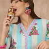 Indyancart IE Women Floral Printed Regular Pure Cotton Kurta with Trousers