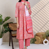 Indyancart IE Floral Printed Panelled Pure Cotton Kurta With Trousers & Dupatta