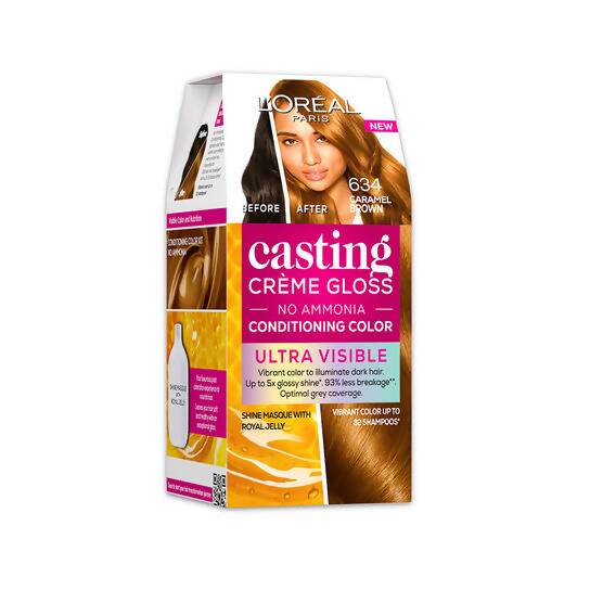 L'Oreal Paris Casting Creme Gloss Ultra Visible Conditioning Hair Color - 634 Caramel Brown - Indyancart