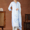 Indyancart IE Women Dyed Regular Linen Kurta with Trousers & With Dupatta