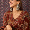 Dhiyona IE Women Ethnic Motifs Printed Pure Cotton Kurta with Trousers & Dupatta