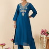 Dhiyona IE Women Ethnic Motifs Embroidered Regular Thread Work Kurta with Trousers