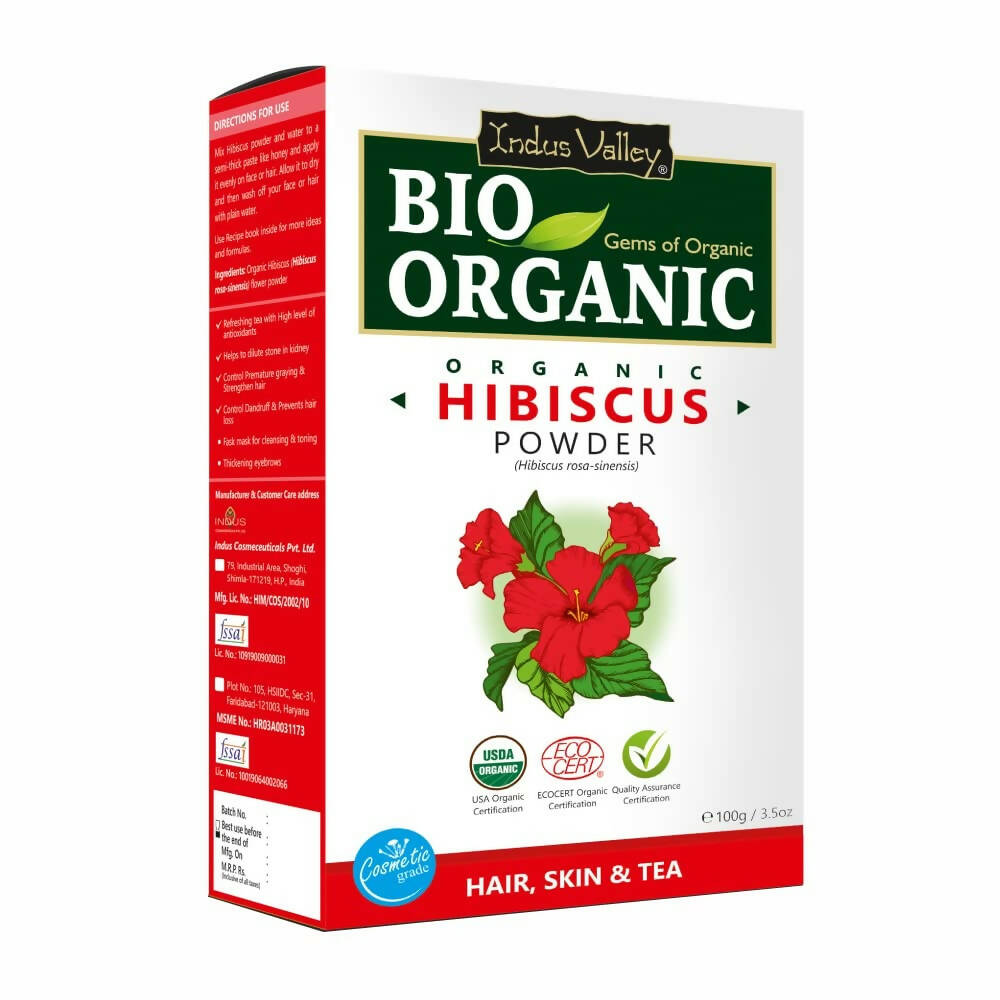 Indus Valley Bio Organic Hibiscus Flower Powder - Indyancart