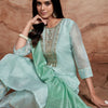 Dhiyona SN Women's Floral Embroidered Sequinned Chanderi Silk Straight Kurta & Palazzo With Dupatta