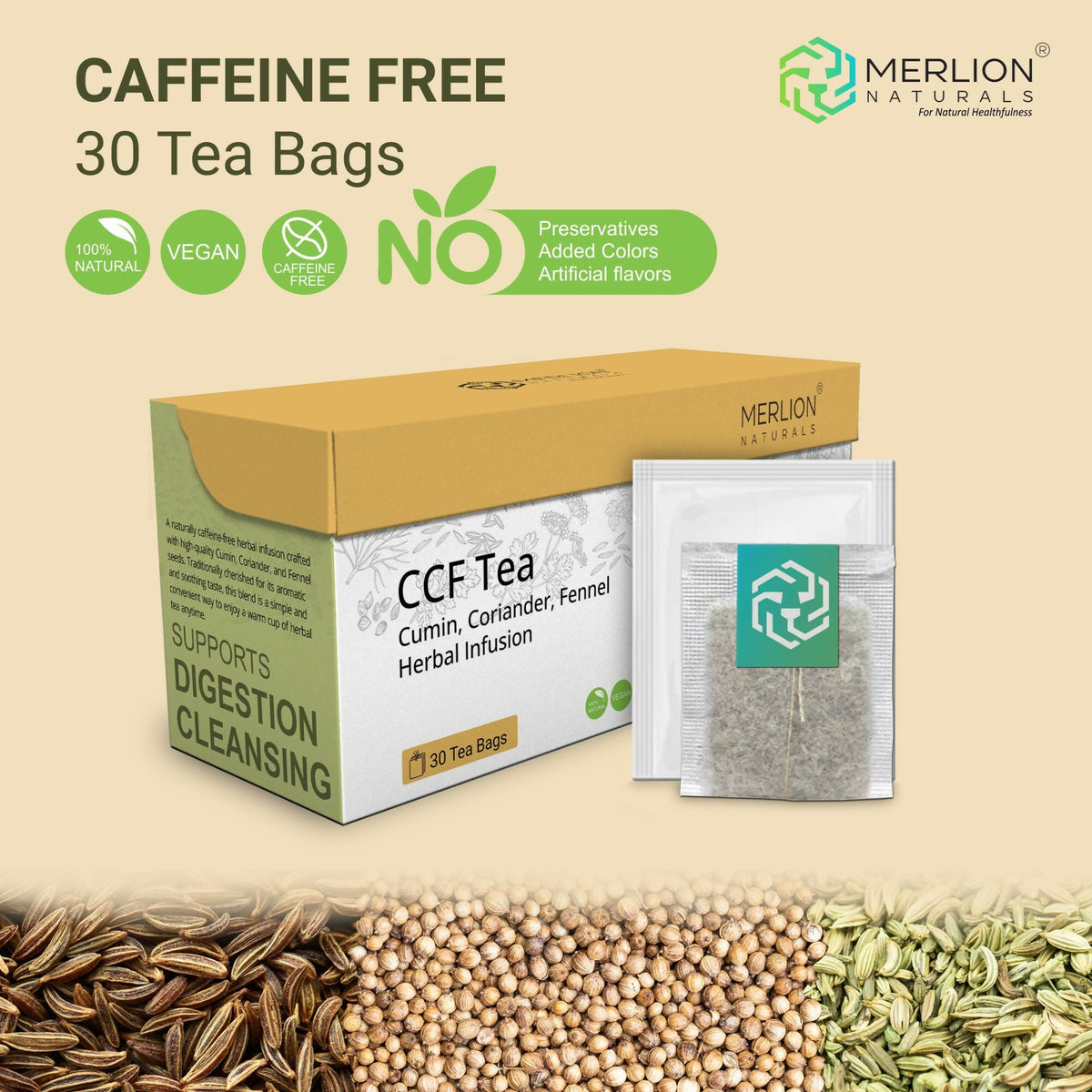 Merlion Naturals CCF Tea (Cumin, Coriander and Fennel Tea Bag)