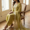 Indyancart IE Women Ethnic Motifs Embroidered Regular Thread Work Kurta with Palazzos & With Dupatta