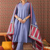 Dhiyona IE Women Solid Cotton A-Line Kurta with Trousers & Dupatta