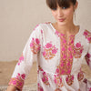 Dhiyona IE Floral Printed Notch Neck Empire Pure Cotton A-Line Kurta With Trouser