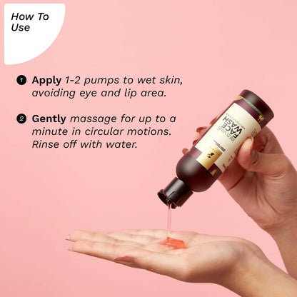 Pilgrim French Red Vine Face Wash with Vitamin C and Aloe, exfoliating scrub for anti-aging and dark spots treatment.