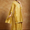 Indyancart VA Ethnic Motifs Embroidered Beads and Stones Silk Crepe Kurta With Sharara & Dupatta