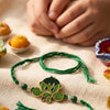 Dhiyona Kids Hulk Character Artificial Beads Thread Rakhi With Roli Chawal Chandan Mishri
