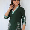 Dhiyona IE Women Floral Printed Regular Pure Cotton Kurta with Trousers