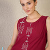 Dhiyona IE Embroidered Pure Cotton Tunic with Palazzos