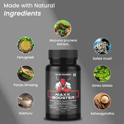 Jagat Pharma Maxx Booster- 60 Capsule Muscle Mass Gainer and Stamina Booster