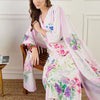 Dhiyona IE Women Floral Printed Linen Kurta with Trousers & Dupatta