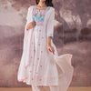 Dhiyona IE Embroidered Notch Neck Thread Work Pure Cotton Kurta With Trousers & Dupatta