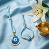 Dhiyona Set Of 2 Blue Evil Eye Bhaiya Bhabhi Wraparound Rakhi