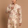 Men's Brown Silk Blend Straight Kurta