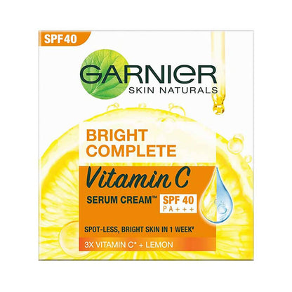 Garnier Bright Complete Vitamin C SPF40/PA+++ Serum Cream - Indyancart