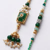 Dhiyona Set Of 2 Green Artificial Beads Traditional Bhaiya Bhabhi Rakhi With Roli Chawal