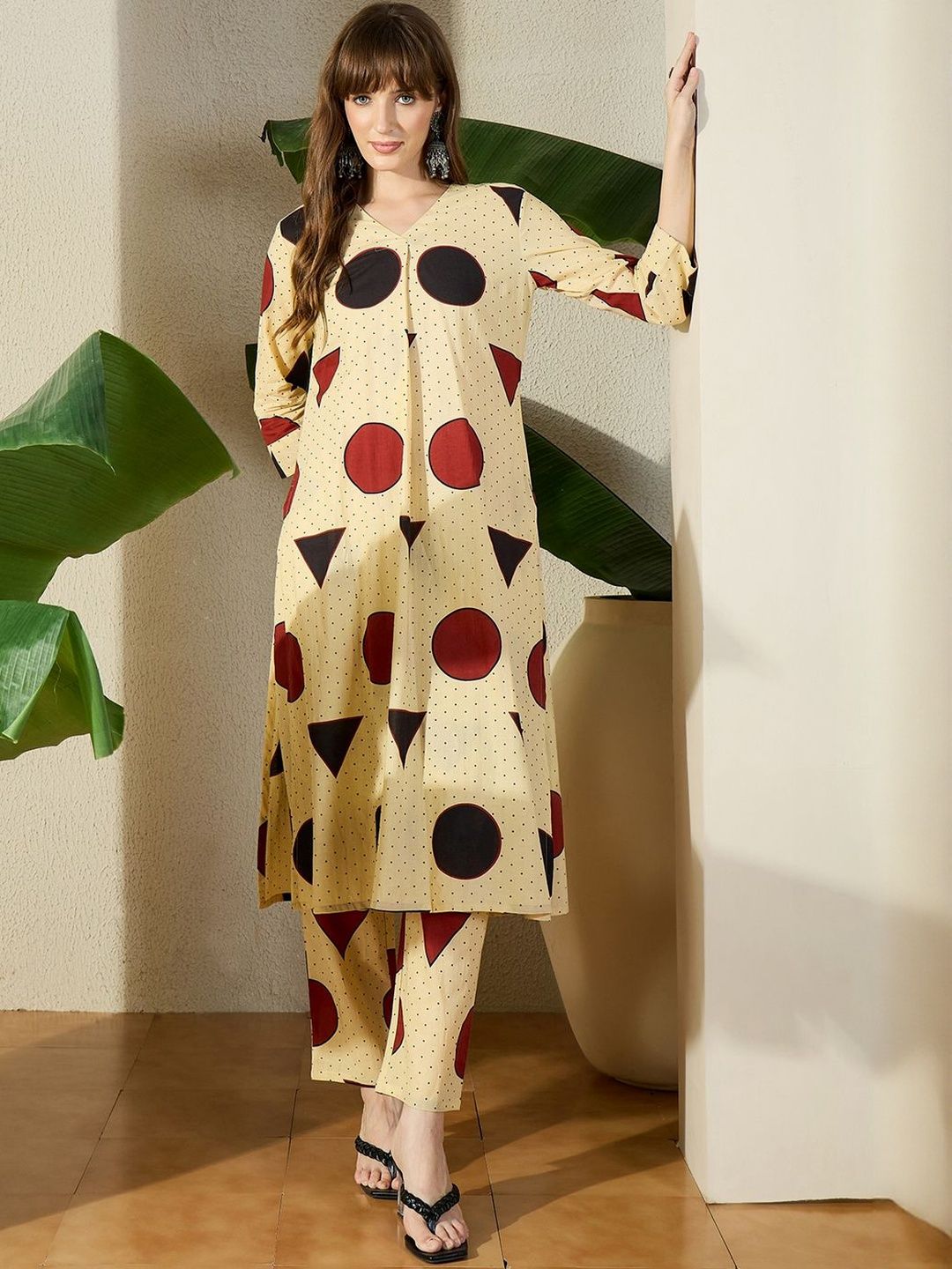 Women Printed Regular Pure Cotton Kurta with Trousers