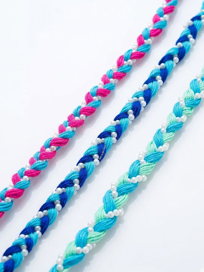 Anouk Set Of 3 Multicolor Thread Rakhi With Roli Chawal Chandan Mishri