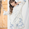 Dhiyona IE Floral Embroidered Thread Work Pure Cotton Kurta With Trousers