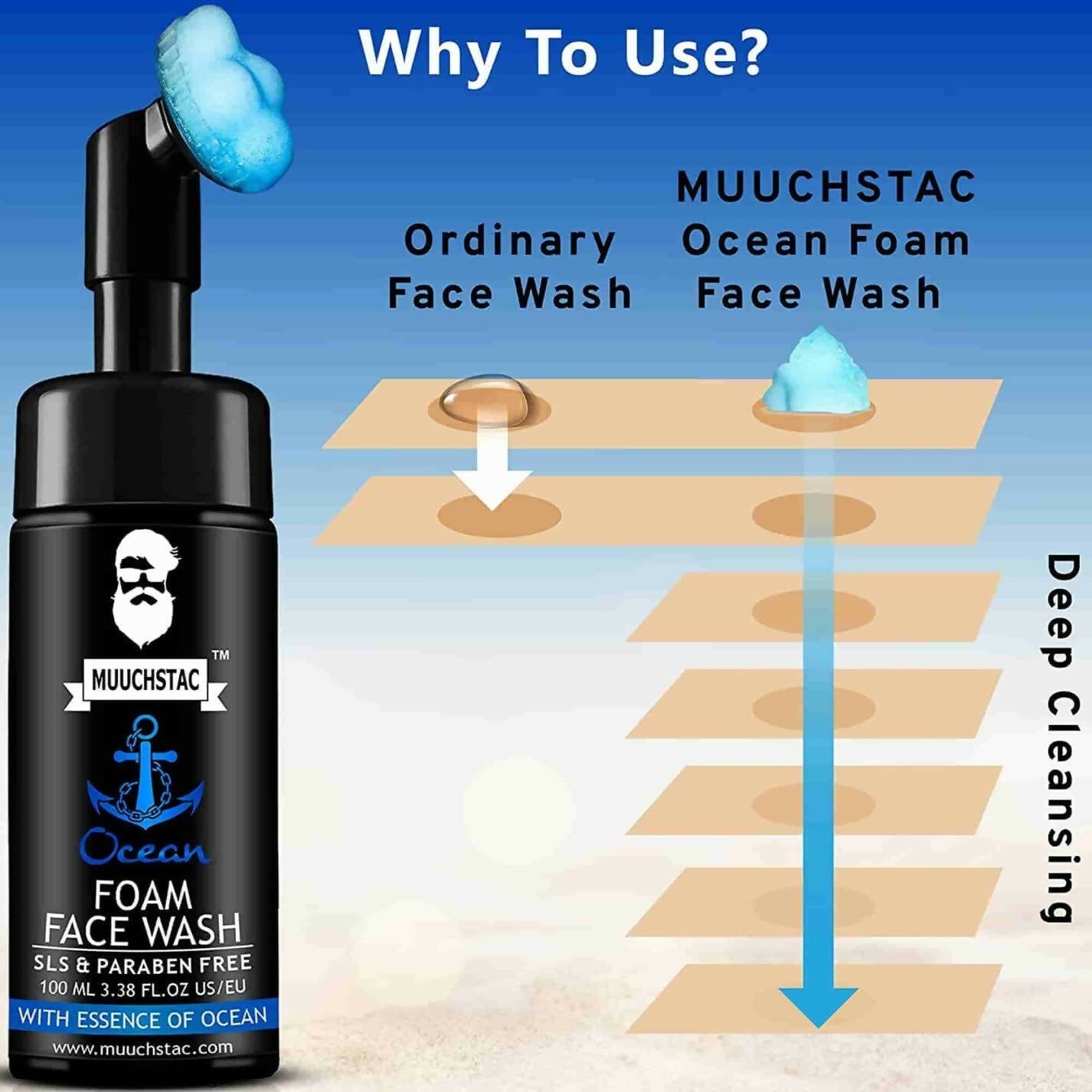 Muuchstac Ocean Foam Face Wash - Indyancart