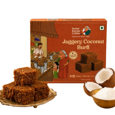 Sweet Karam Coffee Jaggery Coconut Burfi