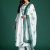Dhiyona IE Women Floral Embroidered Regular Pure Cotton Kurta With Trousers & Dupatta