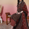Dhiyona SN Women's Hand Floral Printed Notch Neck Pure Cotton Straight Kurta With Trouser & Dupatta