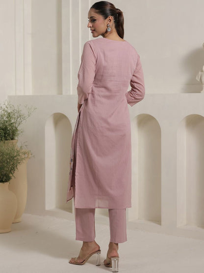 Women Floral Embroidered Pure Cotton Kurta with Trousers & With Dupatta
