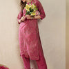 Dhiyona IE Women Ethnic Motifs Embroidered Regular Thread Work Pure Cotton Kurta with Trousers