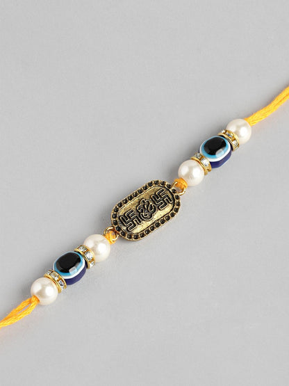 Anouk Unisex Set of 2 Beaded Bhai Bhabhi Rakhis With Roli & Chawal
