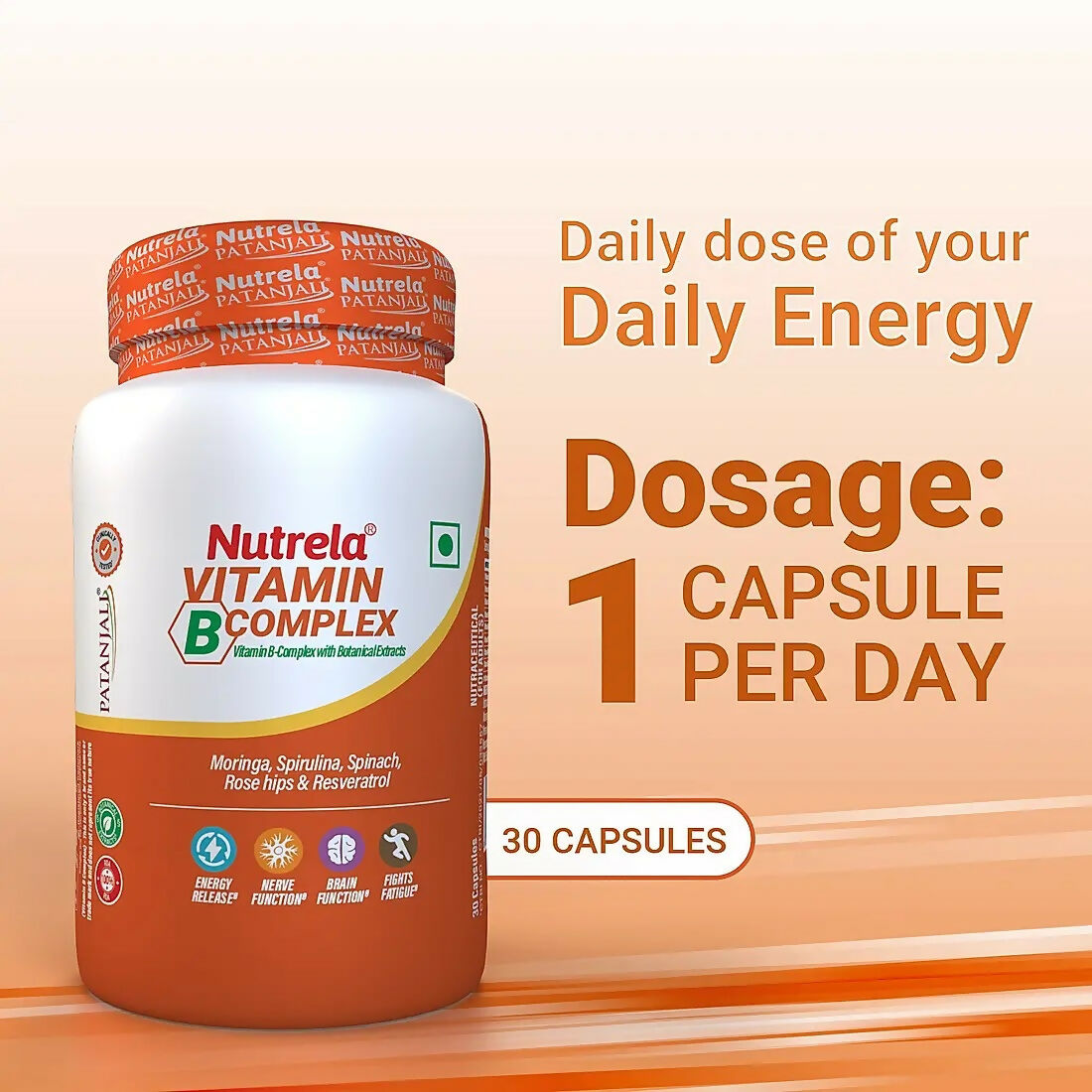 Patanjali Nutrela Vitamin B-complex Capsules - Indyancart