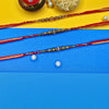 Dhiyona Set Of 3 Beaded Cotton Thread with AD Stones & Meenakari Designer Rakhi for Brother