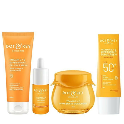 Dot & Key Vitamin C + E sunscreen from skincare routine combo, showing a sleek tube with SPF protection.