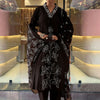 Indyancart IE Women Floral Embroidered Regular Thread Work Pure Cotton Kurta with Trousers & With Dupatta