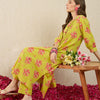 Indyancart IE Floral Printed Pure Cotton Round-Neck A-Line Top With Trouser