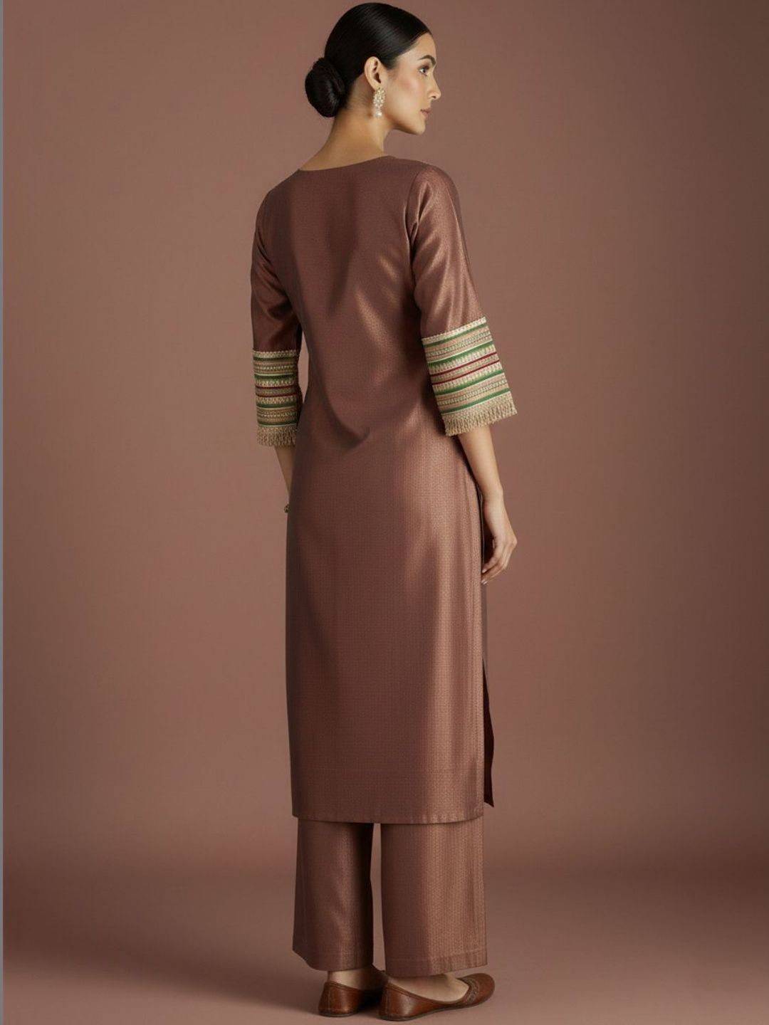 Indyancart VA Women Regular Thread Work Kurta with Palazzos & With Dupatta