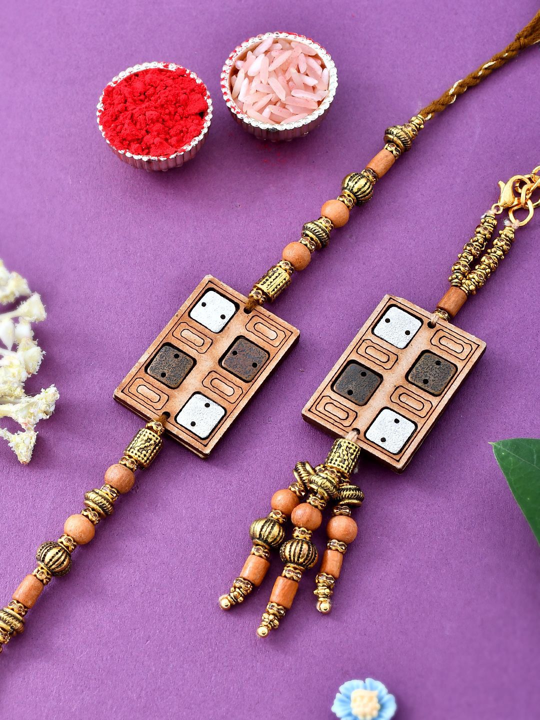 Anouk Bhaiya Bhabhi Rakhi With Roli Chawal & Card